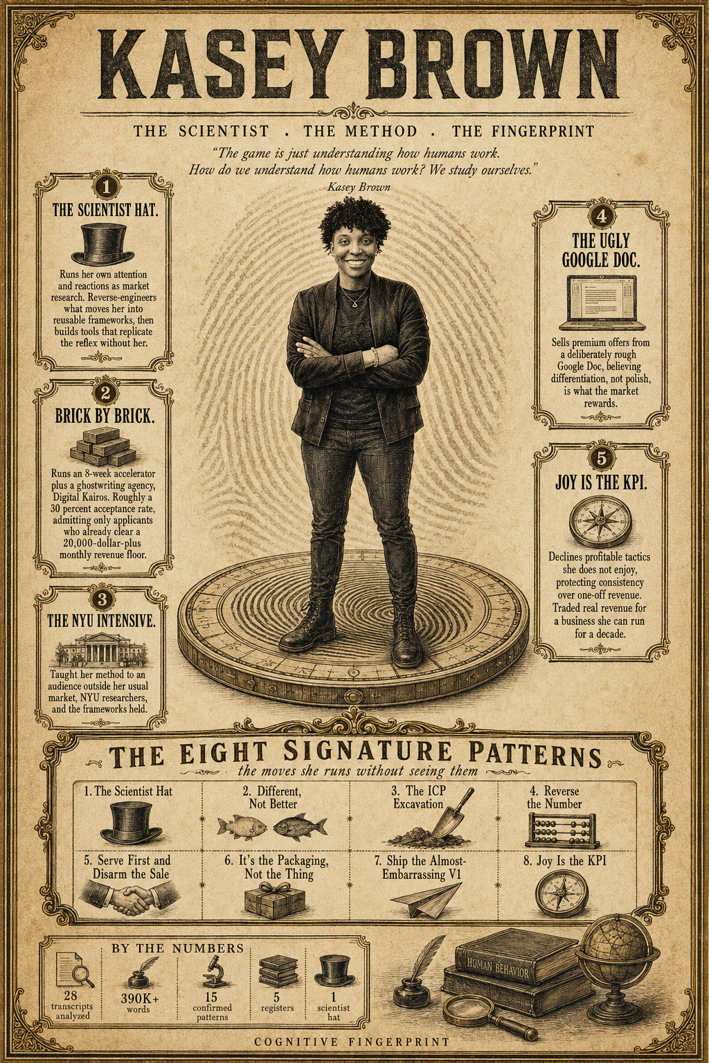 Kasey Brown, The Scientist, The Method, The Fingerprint, a Cognitive Fingerprint plate